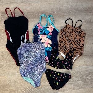 Multiples Kids Swim One Piece Set - Black, Blue, Pink, Brown